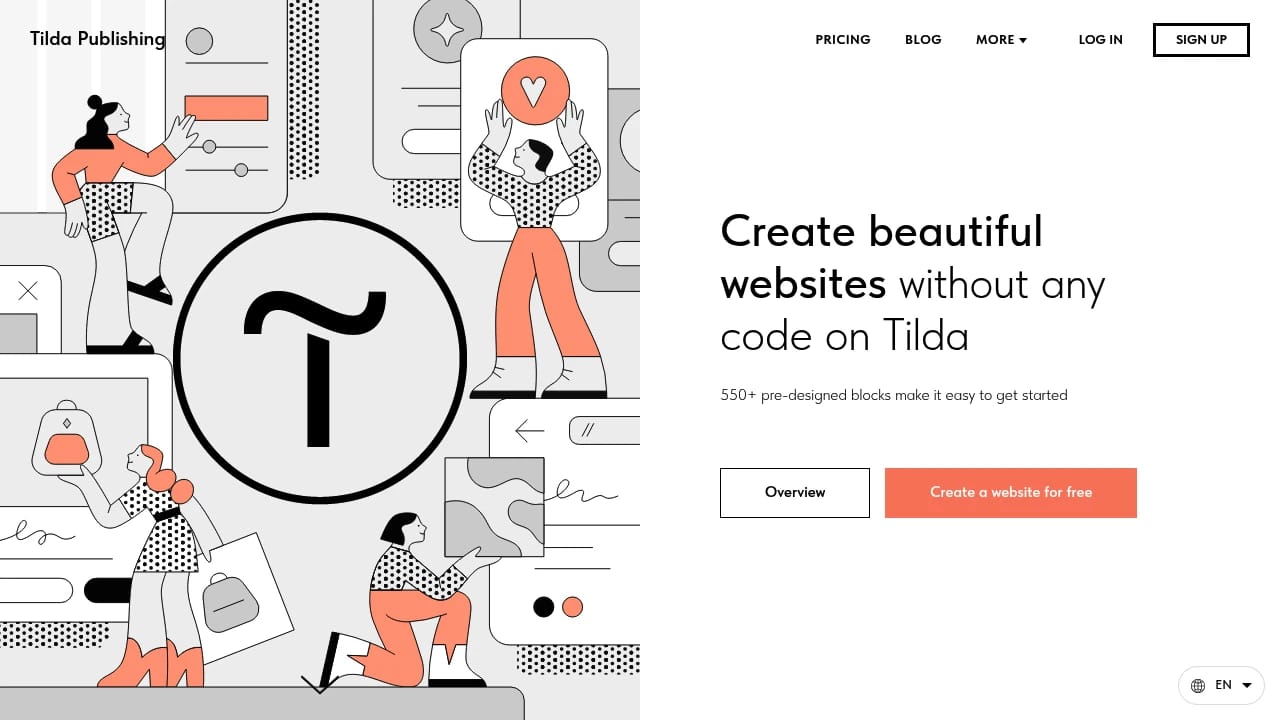 Screenshot of Tilda website