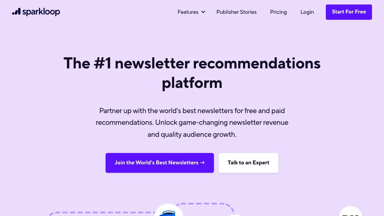 Screenshot of Sparkloop website