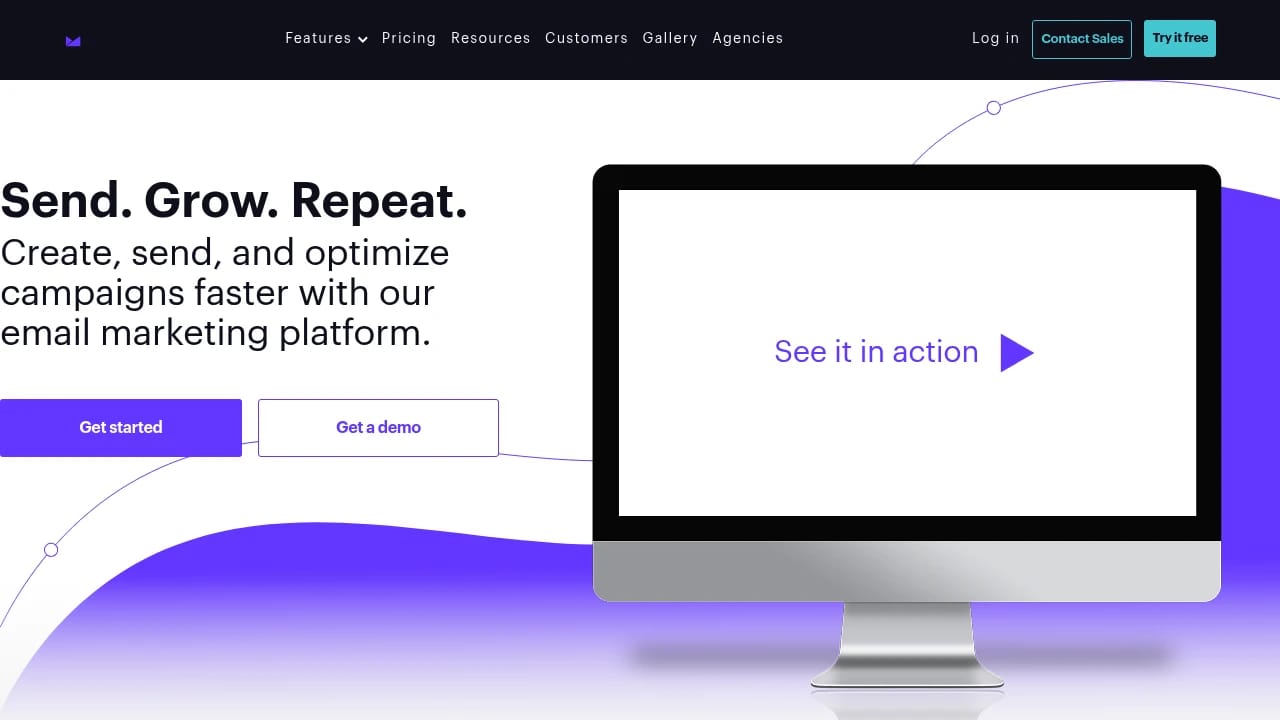 Screenshot of Campaign Monitor website