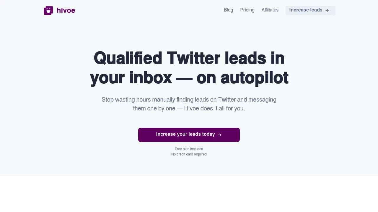 Screenshot of Hivoe website