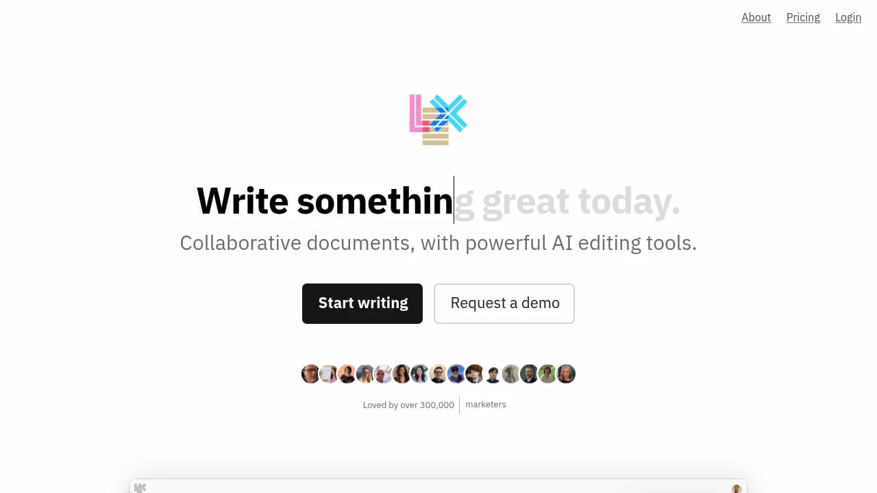 Screenshot of Lex.page website
