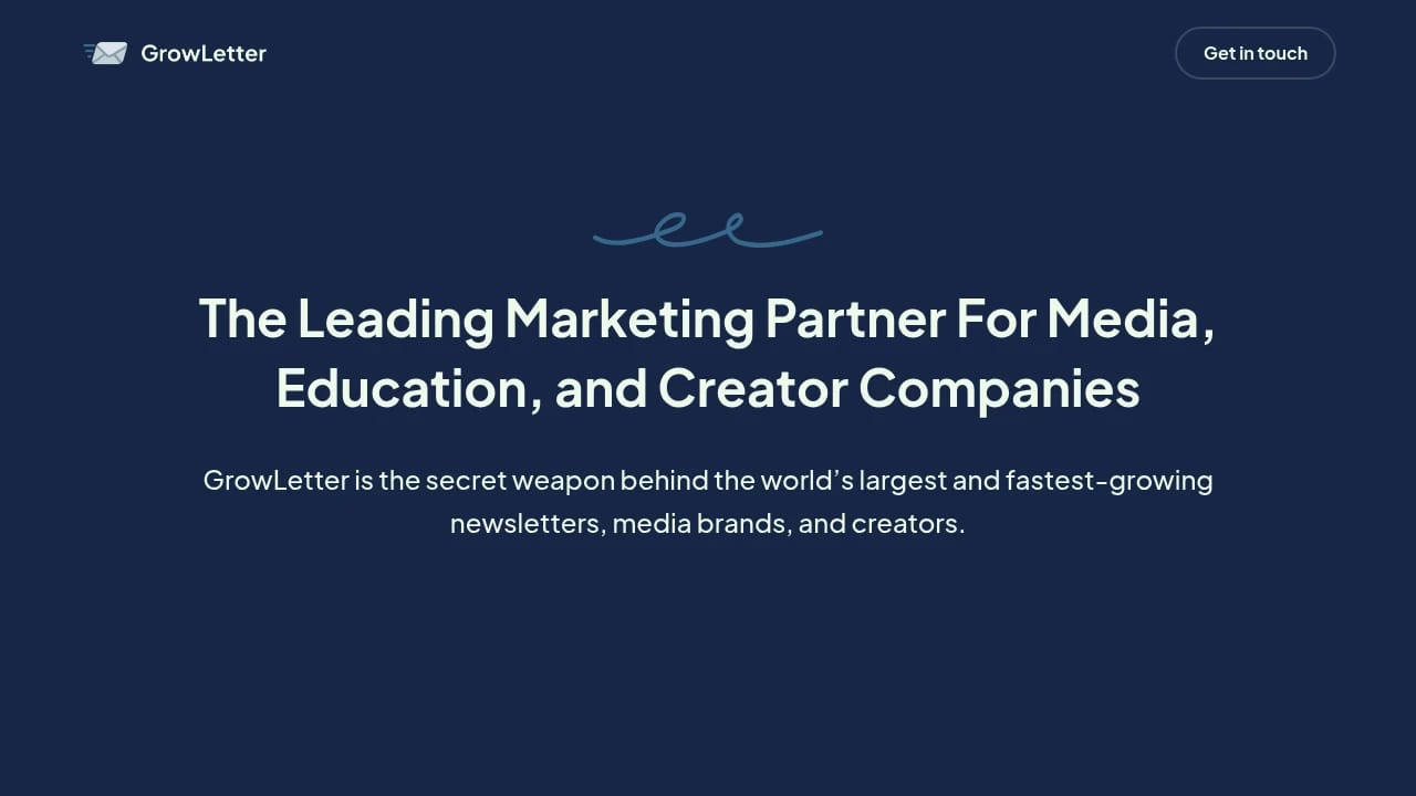 Screenshot of GrowLetter website