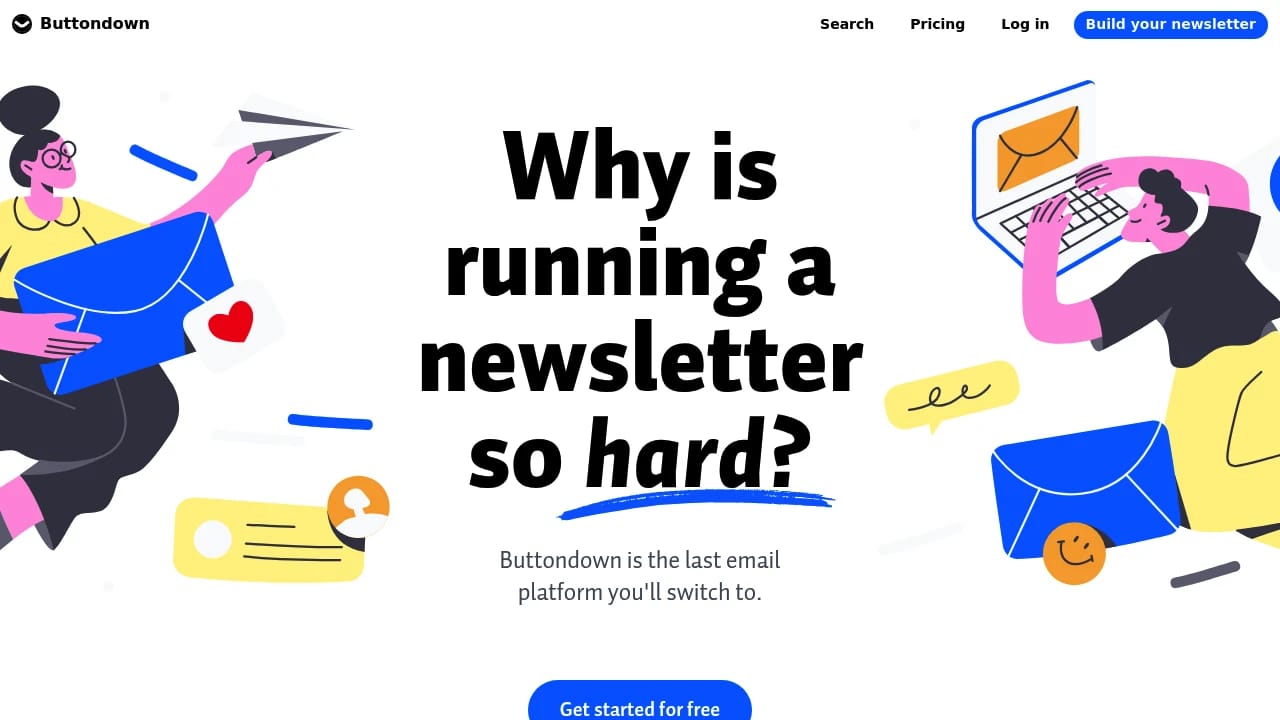 Screenshot of Buttondown website