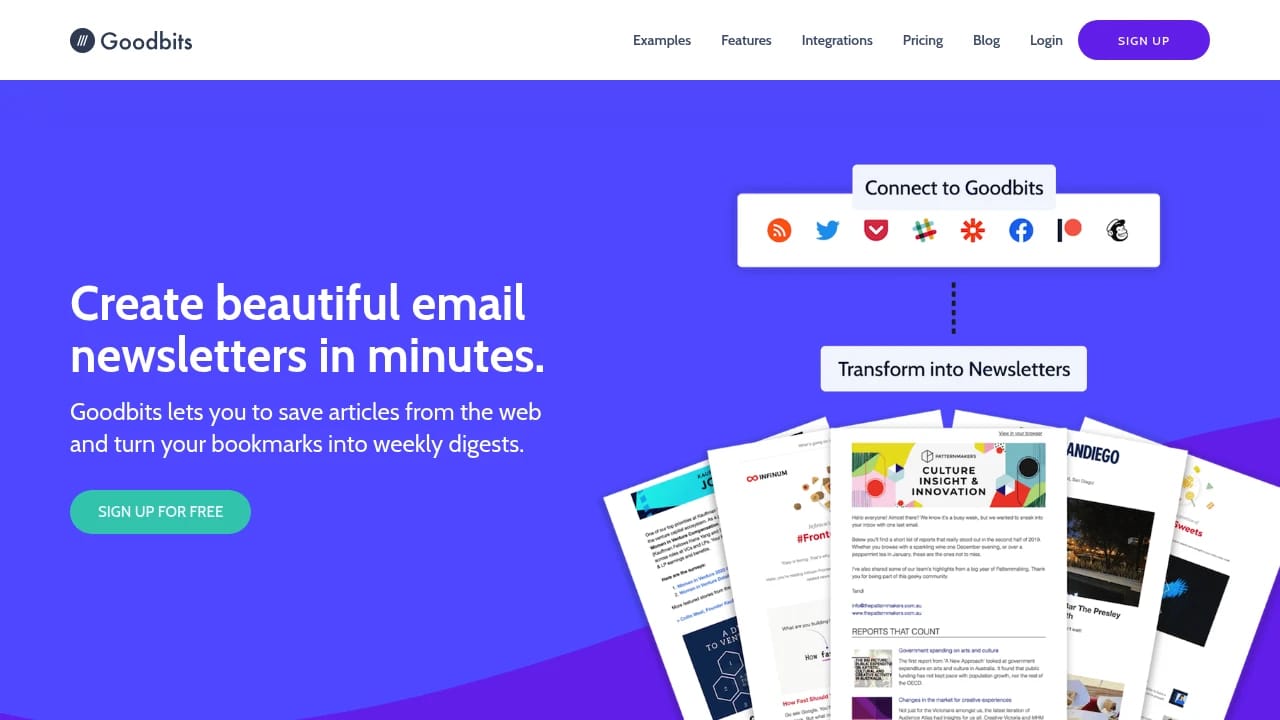 Screenshot of Goodbits website