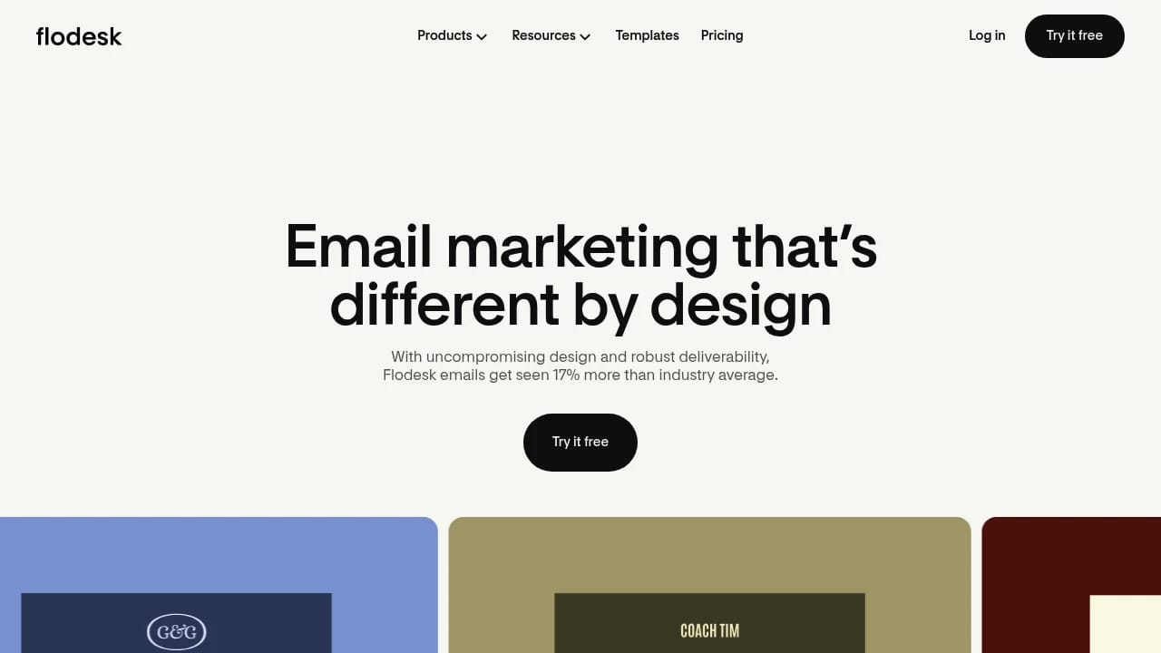 Screenshot of Flodesk website