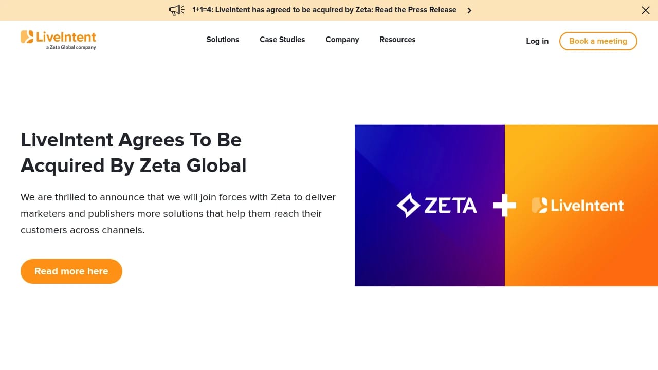 Screenshot of LiveIntent website