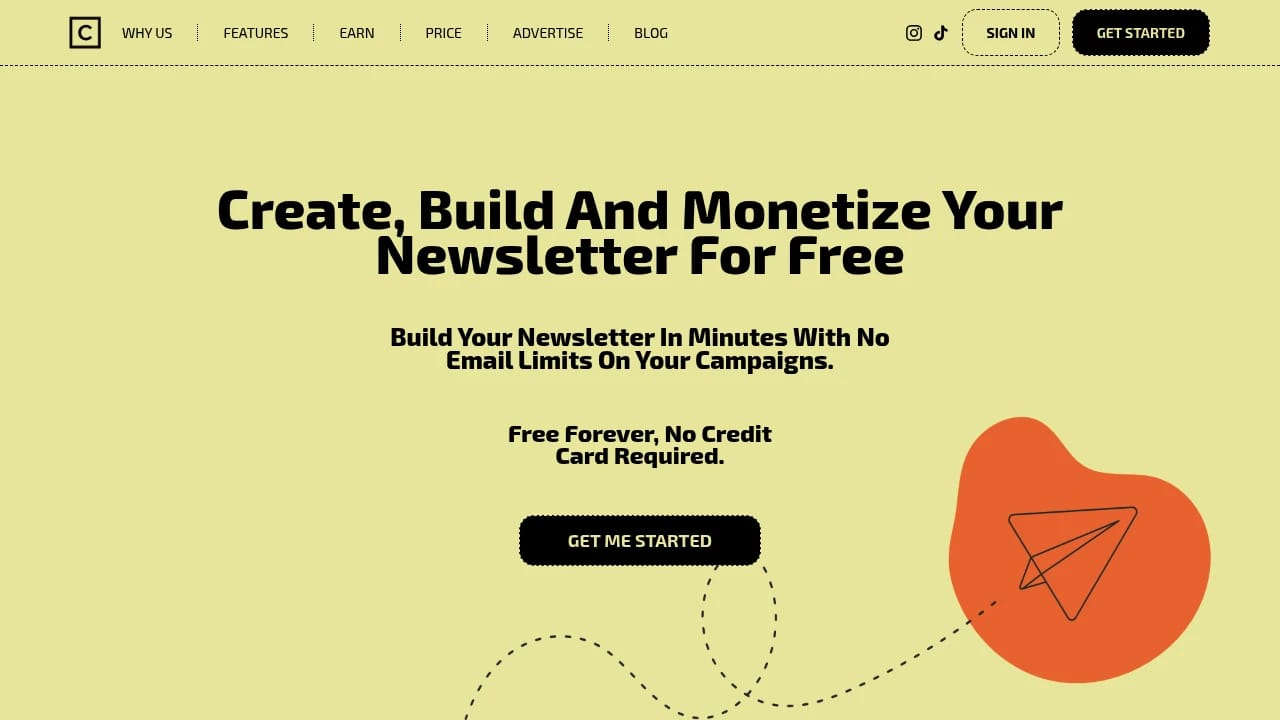 Screenshot of CuratedLetters website