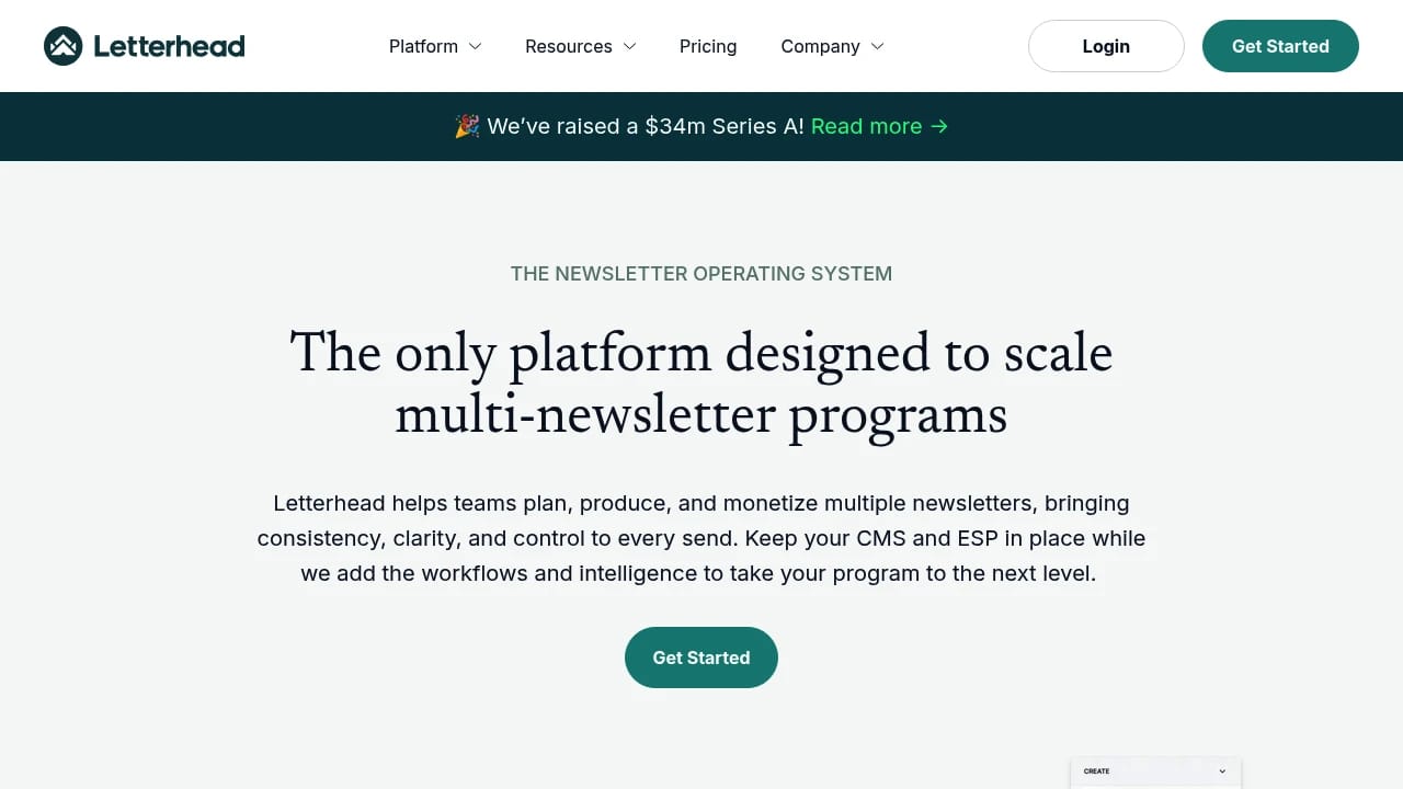 Screenshot of Letterhead.ai website