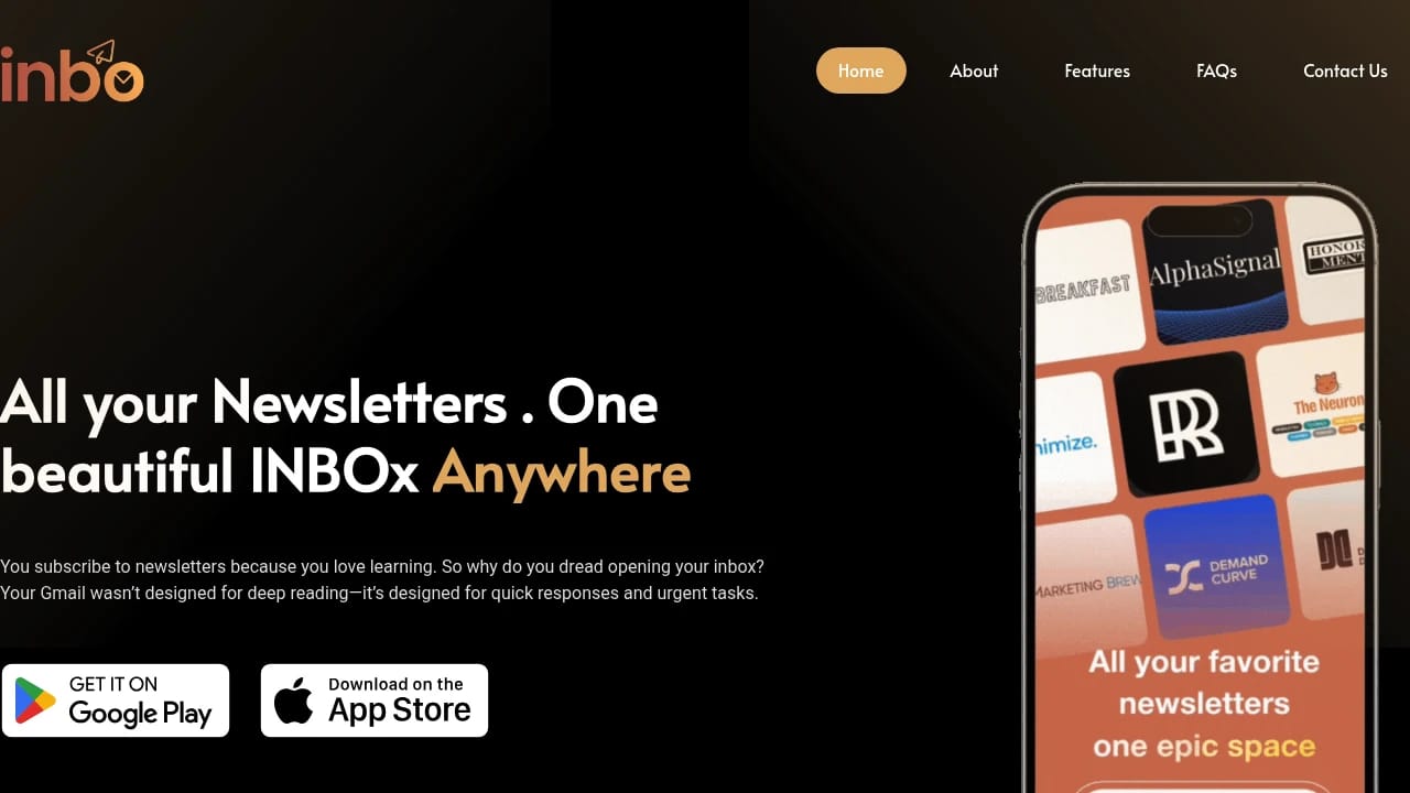 Screenshot of Inbo website