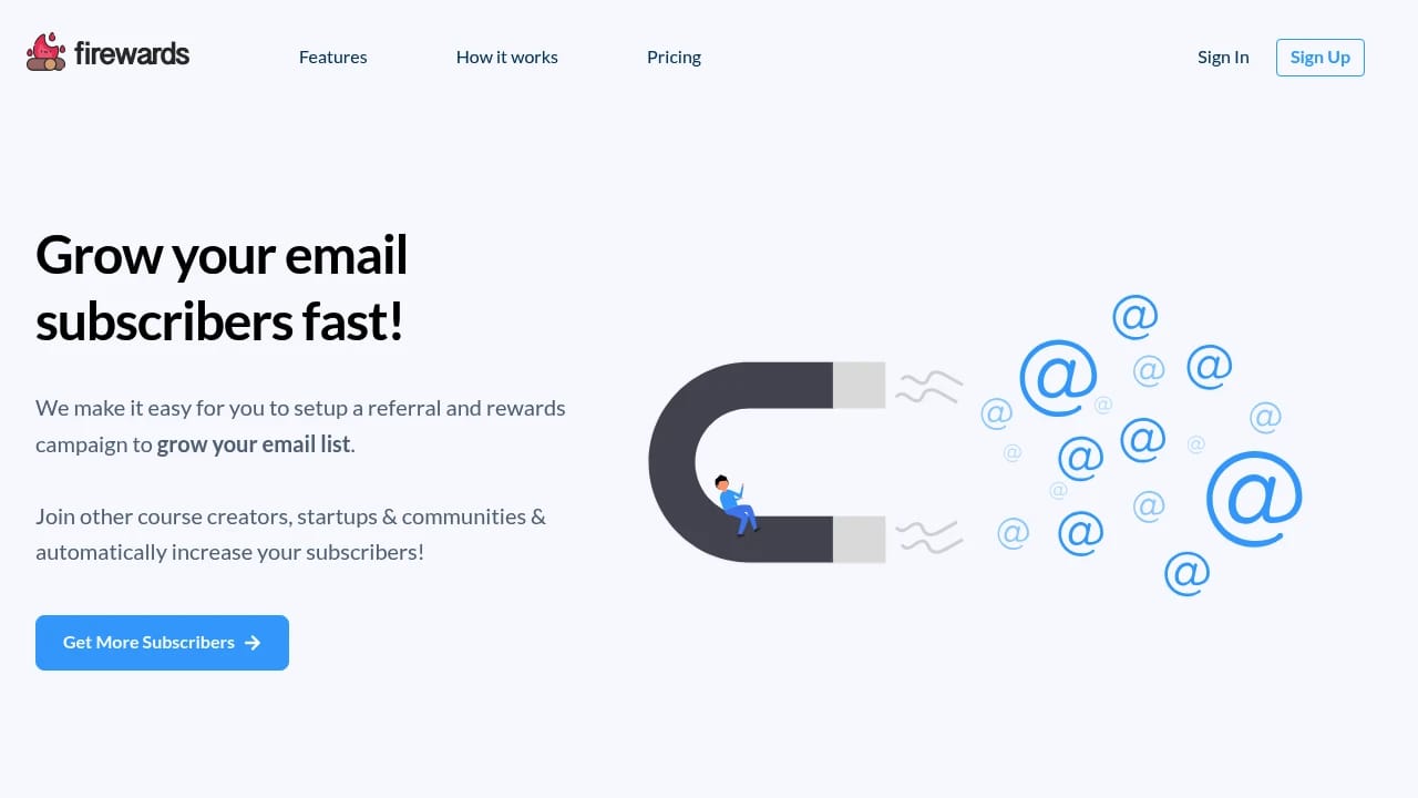 Screenshot of Firewards website