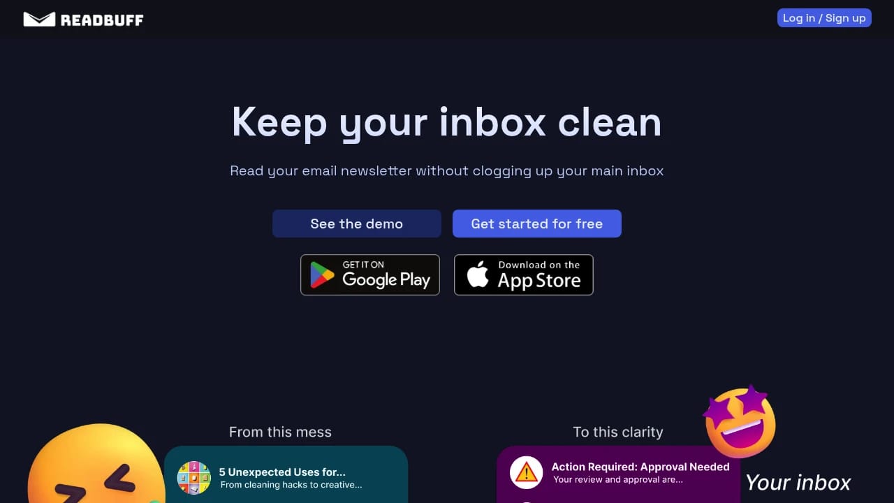 Screenshot of ReadBuff website