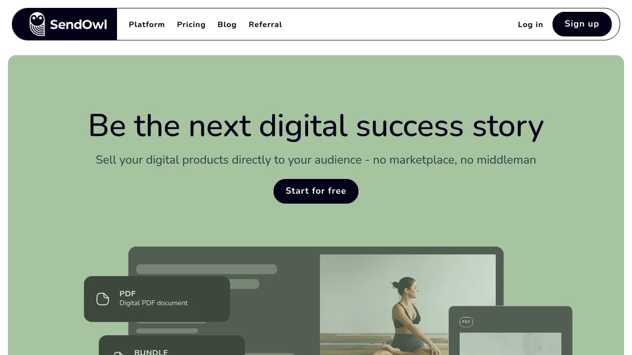 Screenshot of Sendowl website