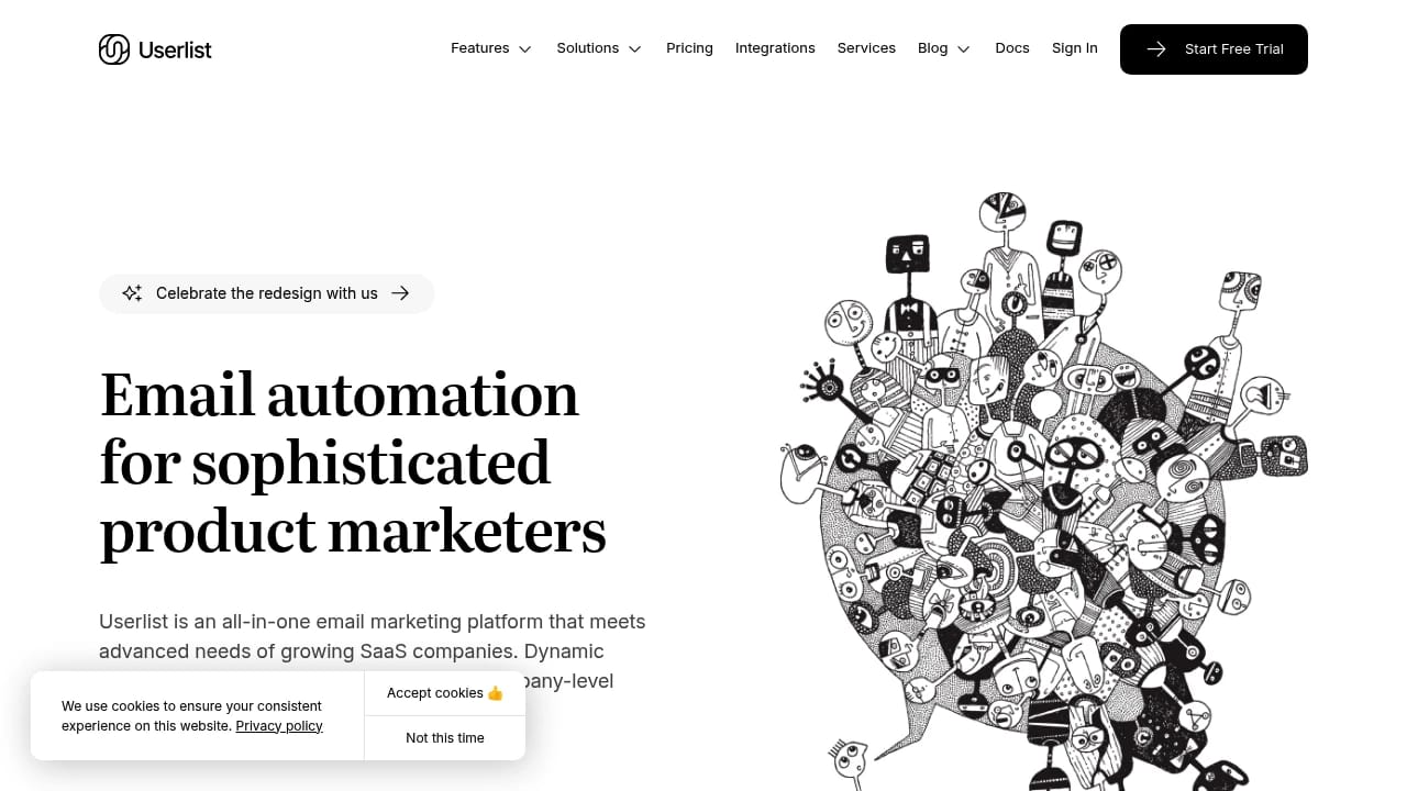 Screenshot of Userlist website