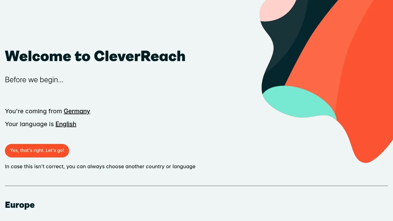 Screenshot of CleverReach website