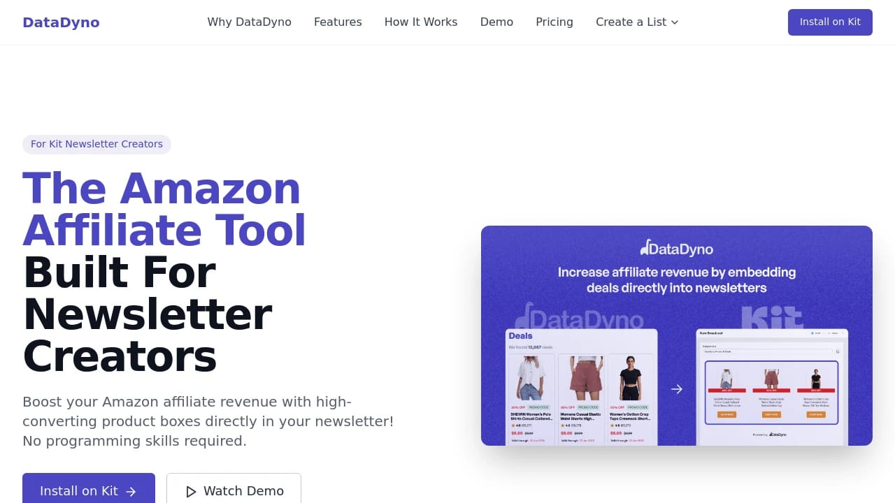 Screenshot of DataDyno website