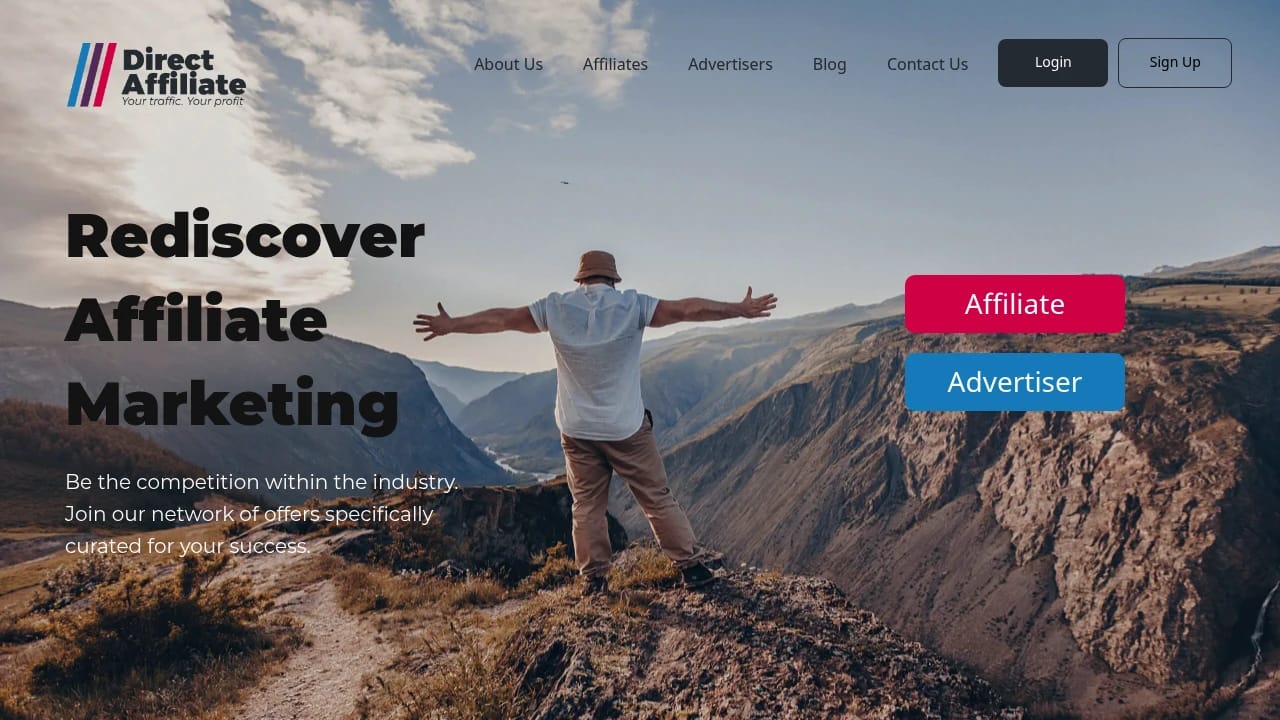 Screenshot of Direct Affiliate website