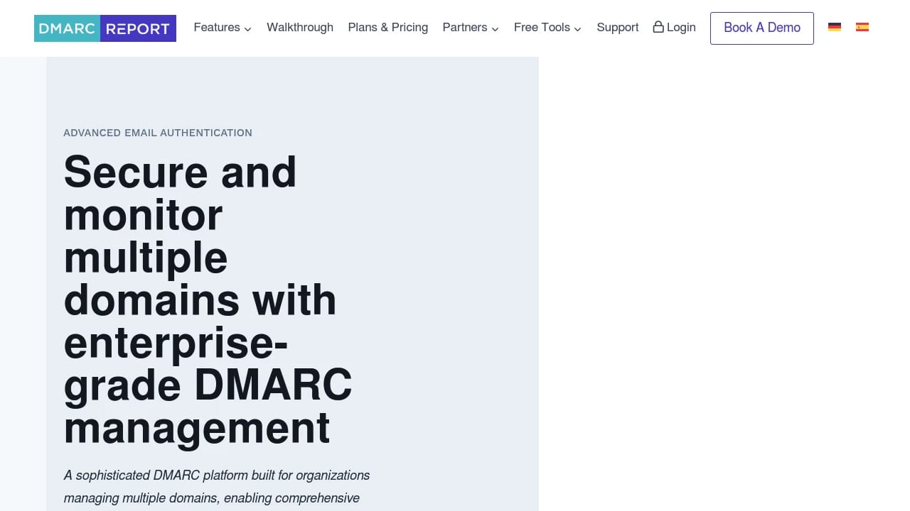 Screenshot of DMARC Report website