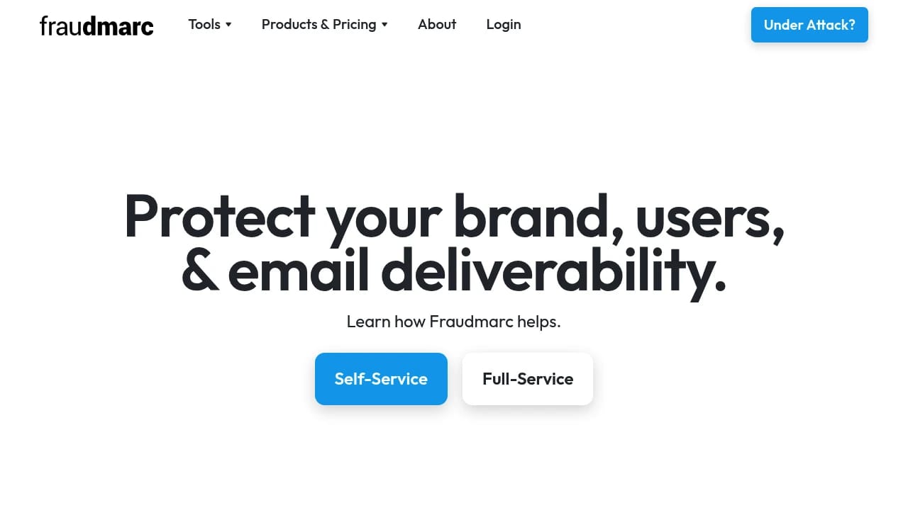 Screenshot of Fraudmarc website
