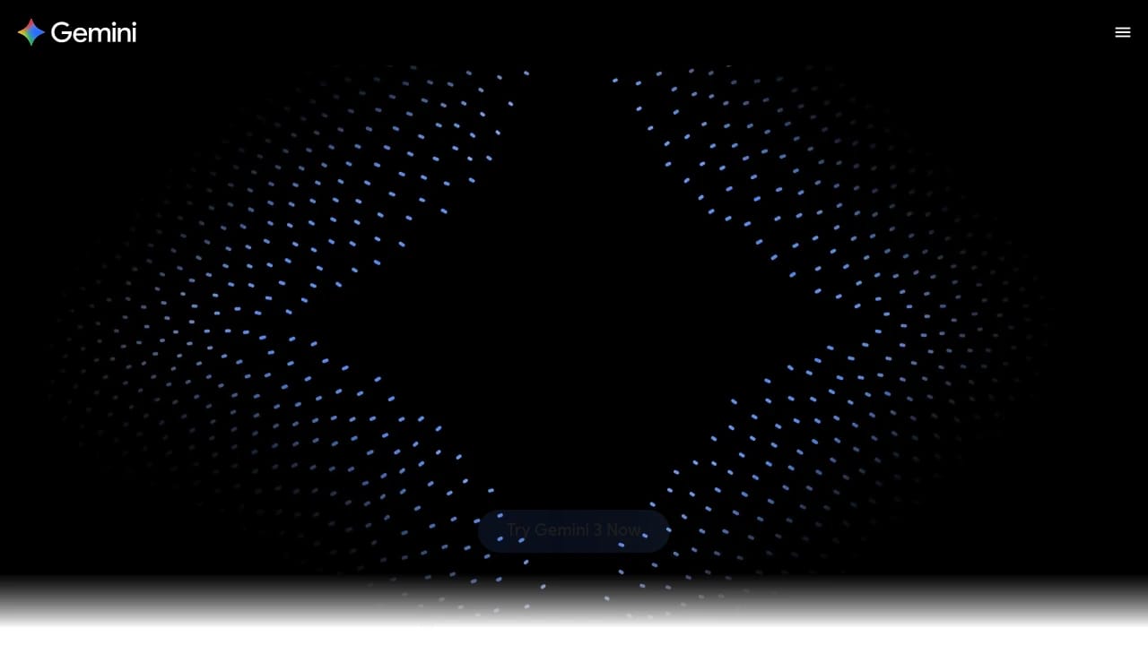 Screenshot of Gemini website