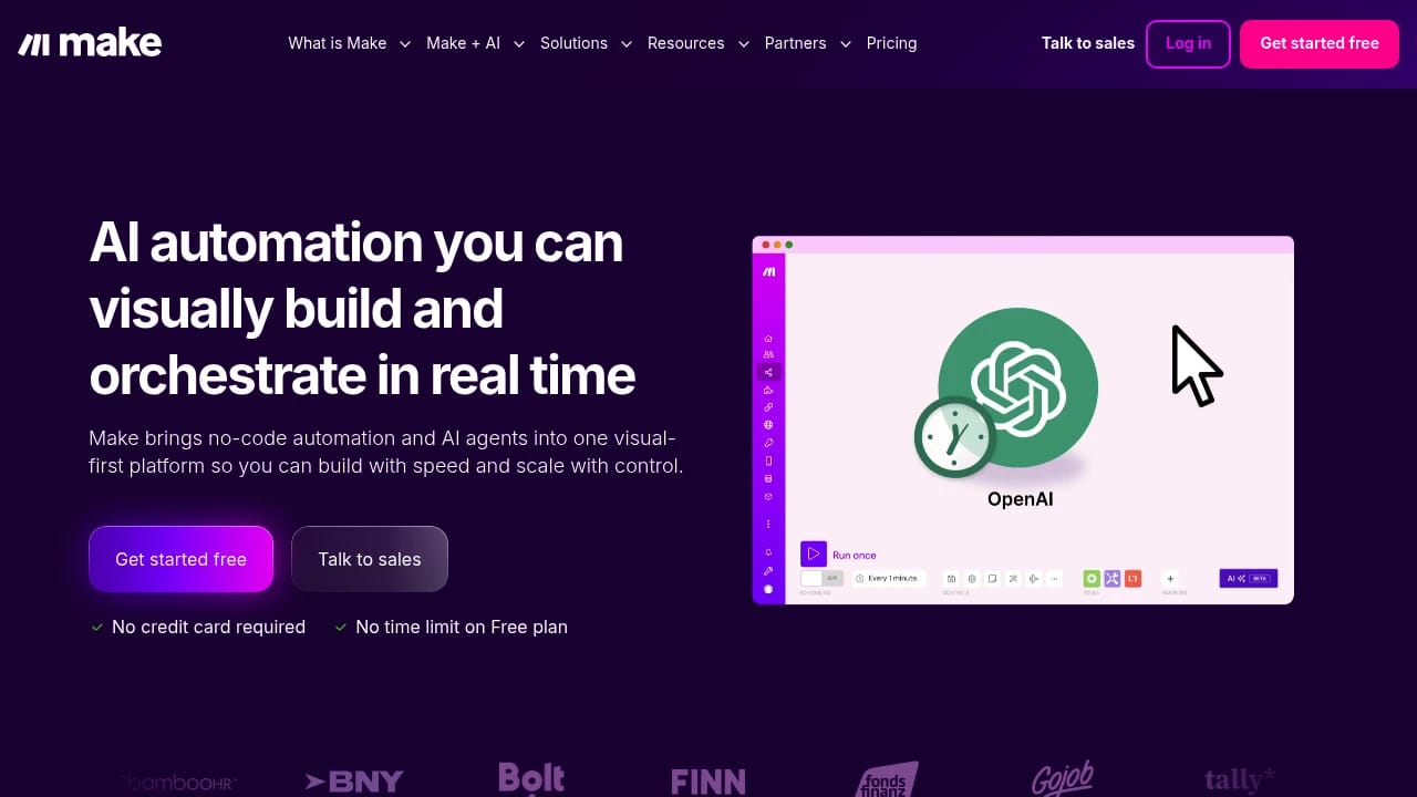 Screenshot of Make website